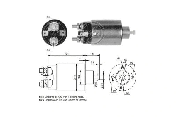 Solenoid Switch, starter (ZM4699)