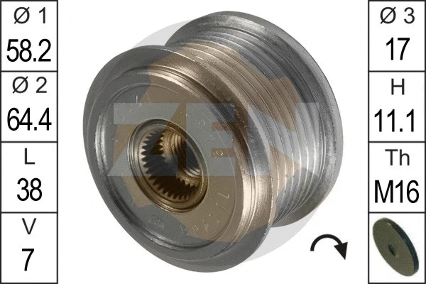 Alternator Freewheel Clutch (ZN5452)