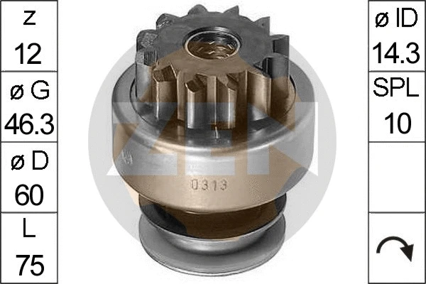 Freewheel Gear, starter (ZN0313)