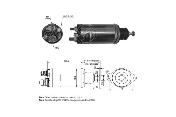 Solenoid Switch, starter (ZM813)