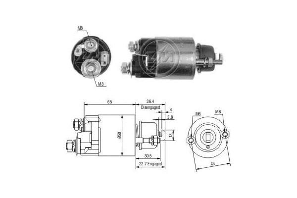 Solenoid Switch, starter (ZM703)