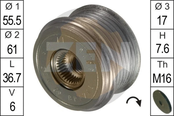 Alternator Freewheel Clutch (ZN5375)