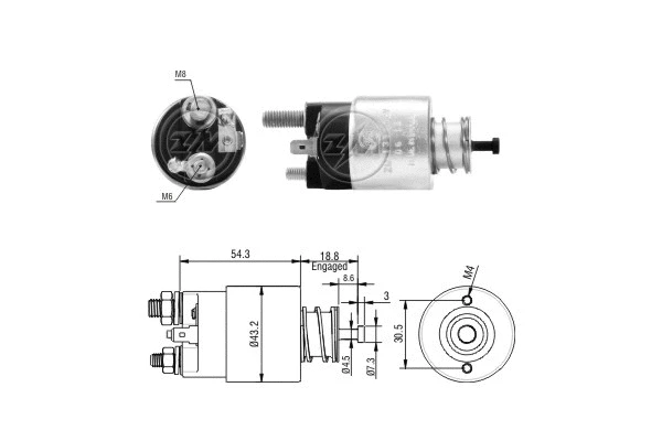 Solenoid Switch, starter (ZM1391)