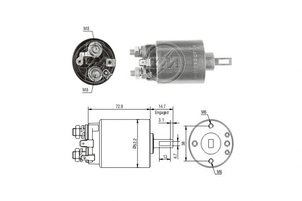 Solenoid Switch, starter (ZM785)