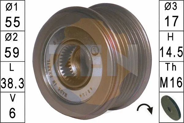 Alternator Freewheel Clutch (ZN5593)