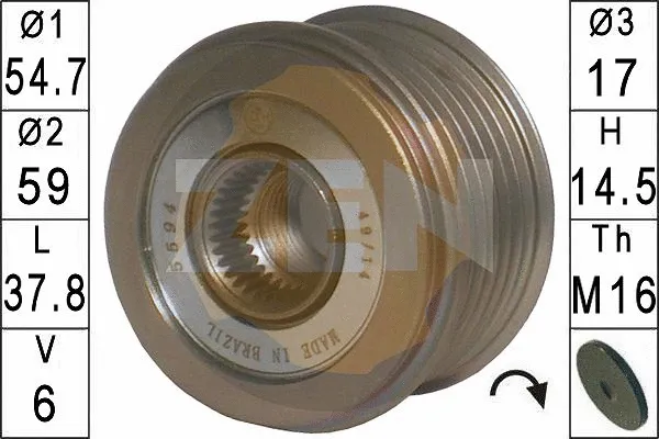 Alternator Freewheel Clutch (ZN5594)
