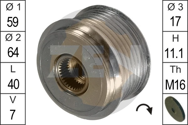 Alternator Freewheel Clutch (ZN5431)
