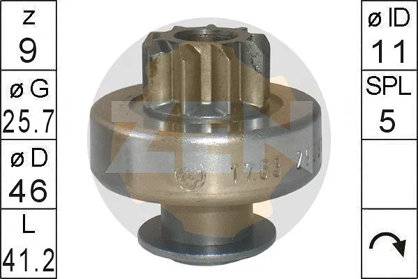 Freewheel Gear, starter (ZN1763)