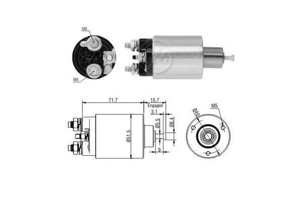 Solenoid Switch, starter (ZM1865)
