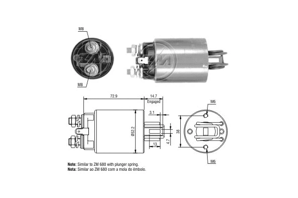 Solenoid Switch, starter (ZM581)
