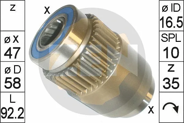 Freewheel Gear, starter (ZN1828)