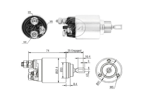 Solenoid Switch, starter (ZM1381)