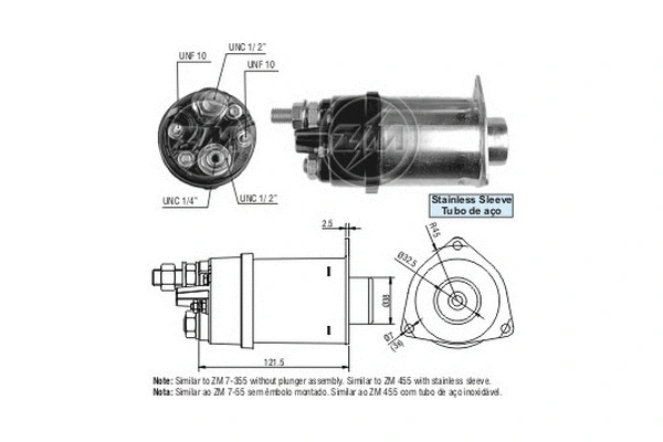 Solenoid Switch, starter (ZM7456)
