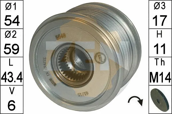 Alternator Freewheel Clutch (ZN5648)
