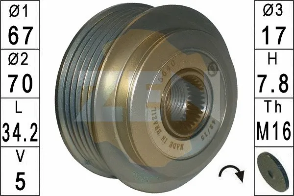 Alternator Freewheel Clutch (ZN5640)