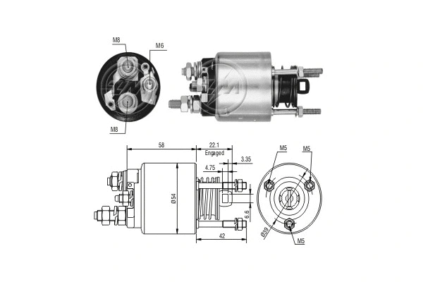 Solenoid Switch, starter (ZM3595)