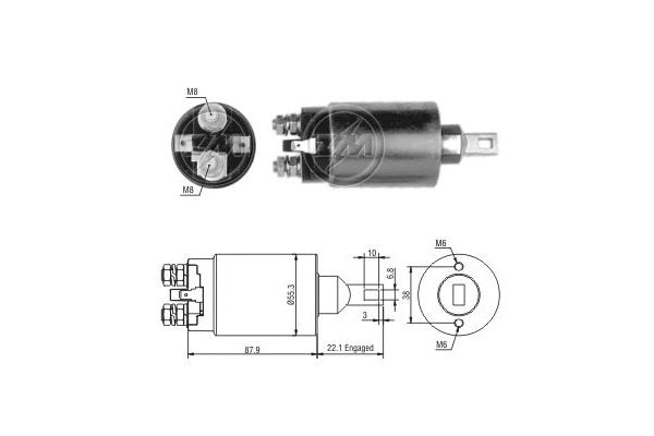 Solenoid Switch, starter (ZM1891)