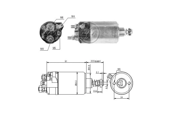 Solenoid Switch, starter (ZM525)
