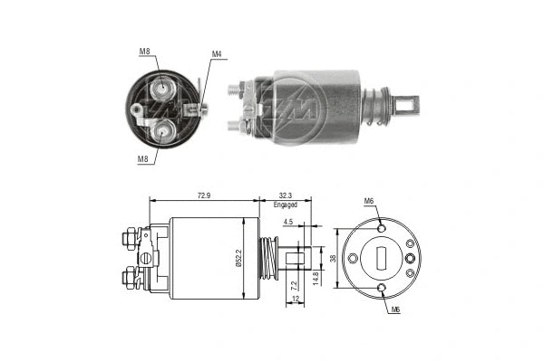 Solenoid Switch, starter (ZM687)