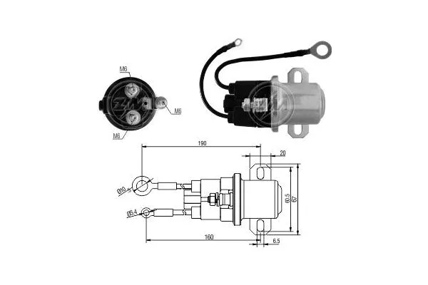 Solenoid Switch, starter (ZM3408)