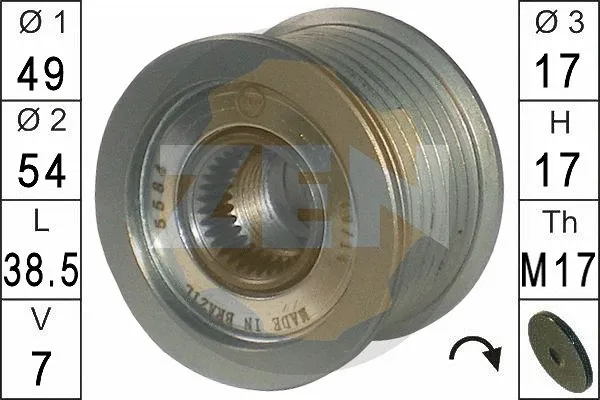 Alternator Freewheel Clutch (ZN5584)