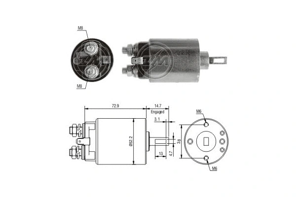 Solenoid Switch, starter (ZM1782)