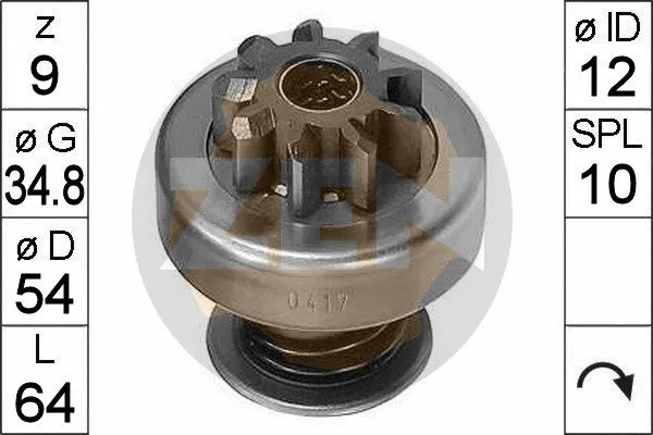 Freewheel Gear, starter (ZN0417)