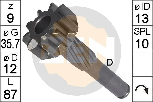 Pinion, starter (ZN9527)