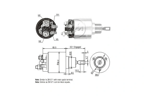 Solenoid Switch, starter (ZM580)