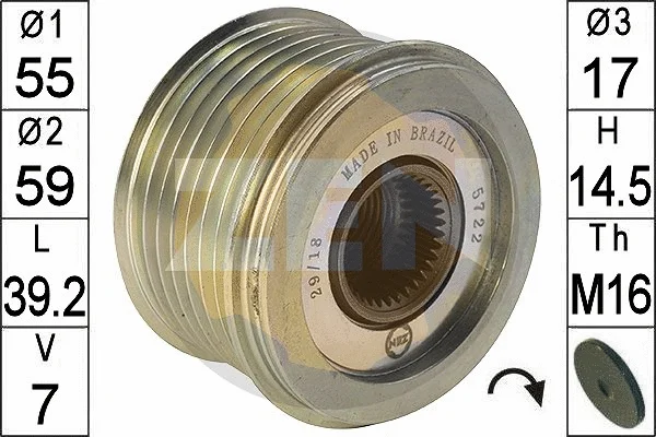 Alternator Freewheel Clutch (ZN5722)