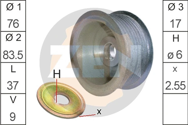 Belt Pulley, alternator (ZN5371)