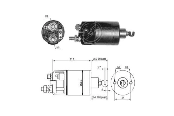 Solenoid Switch, starter (ZM660)