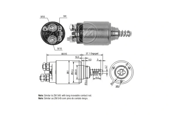 Solenoid Switch, starter (ZM1545)