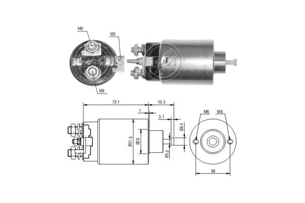 Solenoid Switch, starter (ZM1695)