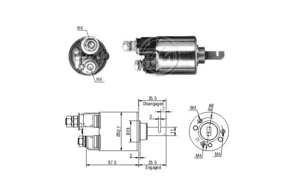 Solenoid Switch, starter (ZM606)