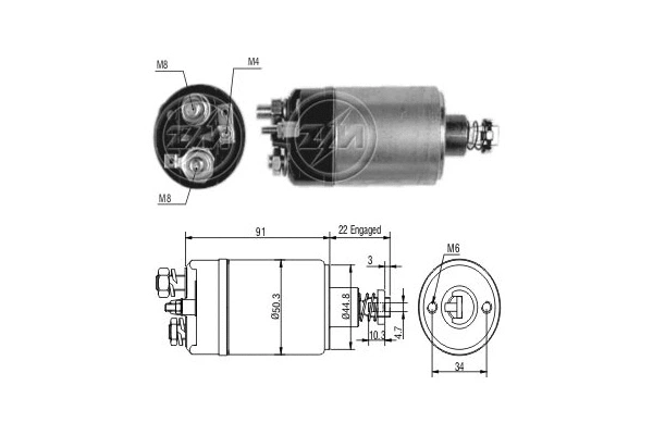 Solenoid Switch, starter (ZM627)