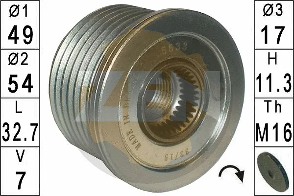 Alternator Freewheel Clutch (ZN5633)