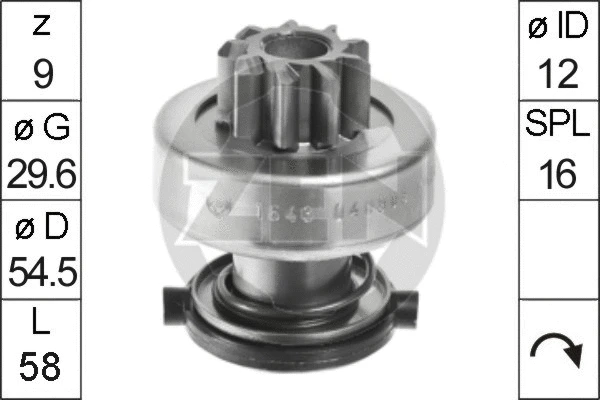 Freewheel Gear, starter (ZN1643)