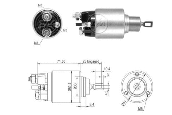 Solenoid Switch, starter (ZM4382)