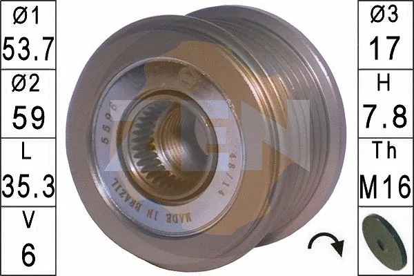 Alternator Freewheel Clutch (ZN5596)