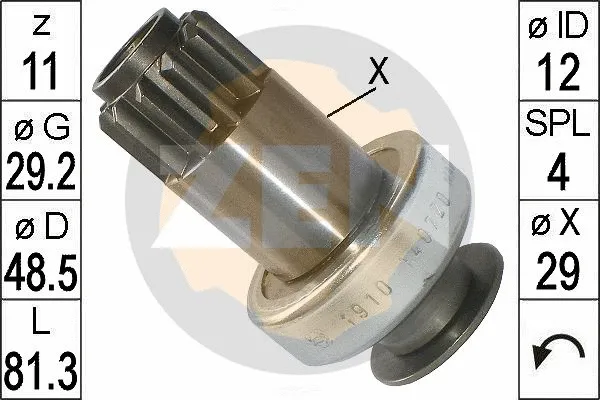 Freewheel Gear, starter (ZN1910)