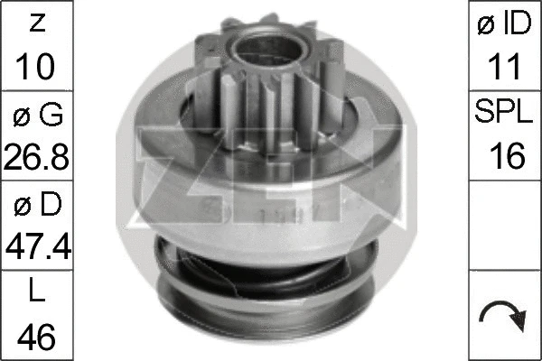 Freewheel Gear, starter (ZN1597)
