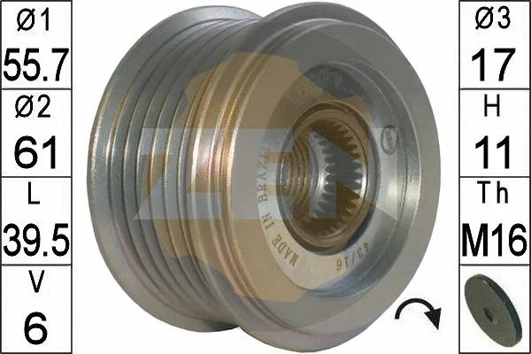 Alternator Freewheel Clutch (ZN5677)