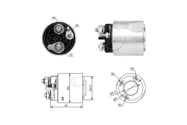 Solenoid Switch, starter (ZM6492)