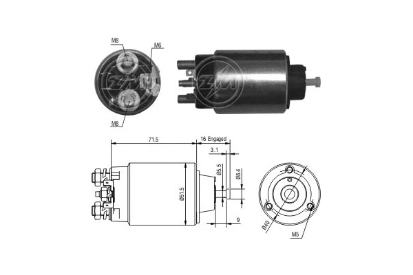 Solenoid Switch, starter (ZM864)