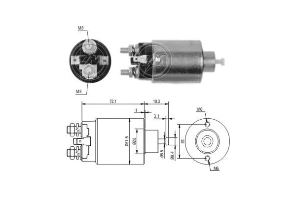 Solenoid Switch, starter (ZM1698)