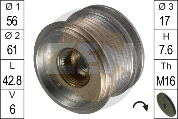 Alternator Freewheel Clutch (ZN5377)