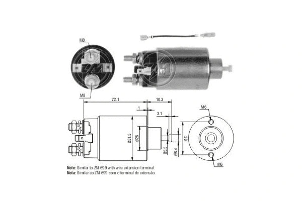 Solenoid Switch, starter (ZM1699)