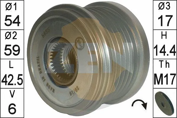 Alternator Freewheel Clutch (ZN5655)