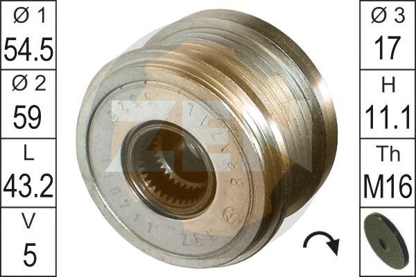 Alternator Freewheel Clutch (ZN5525)